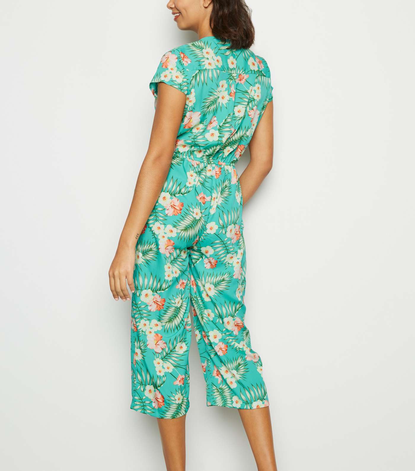 Mela Green Tropical Culotte Jumpsuit Image 2
