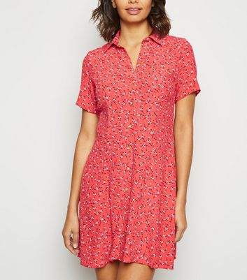 new look red tea dress