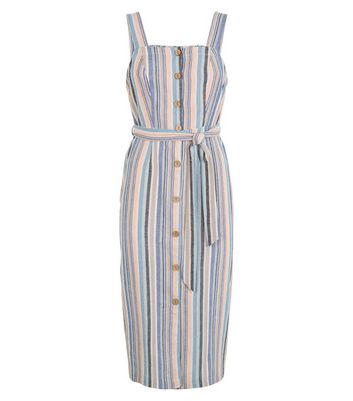 new look blue and white striped dress