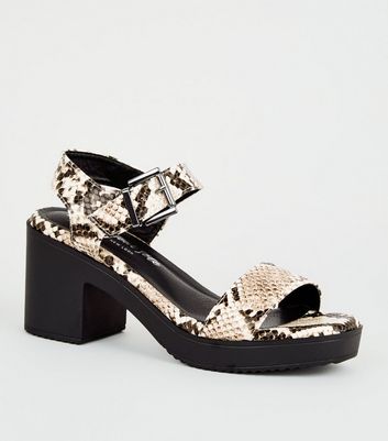 new look bling block heel sandal