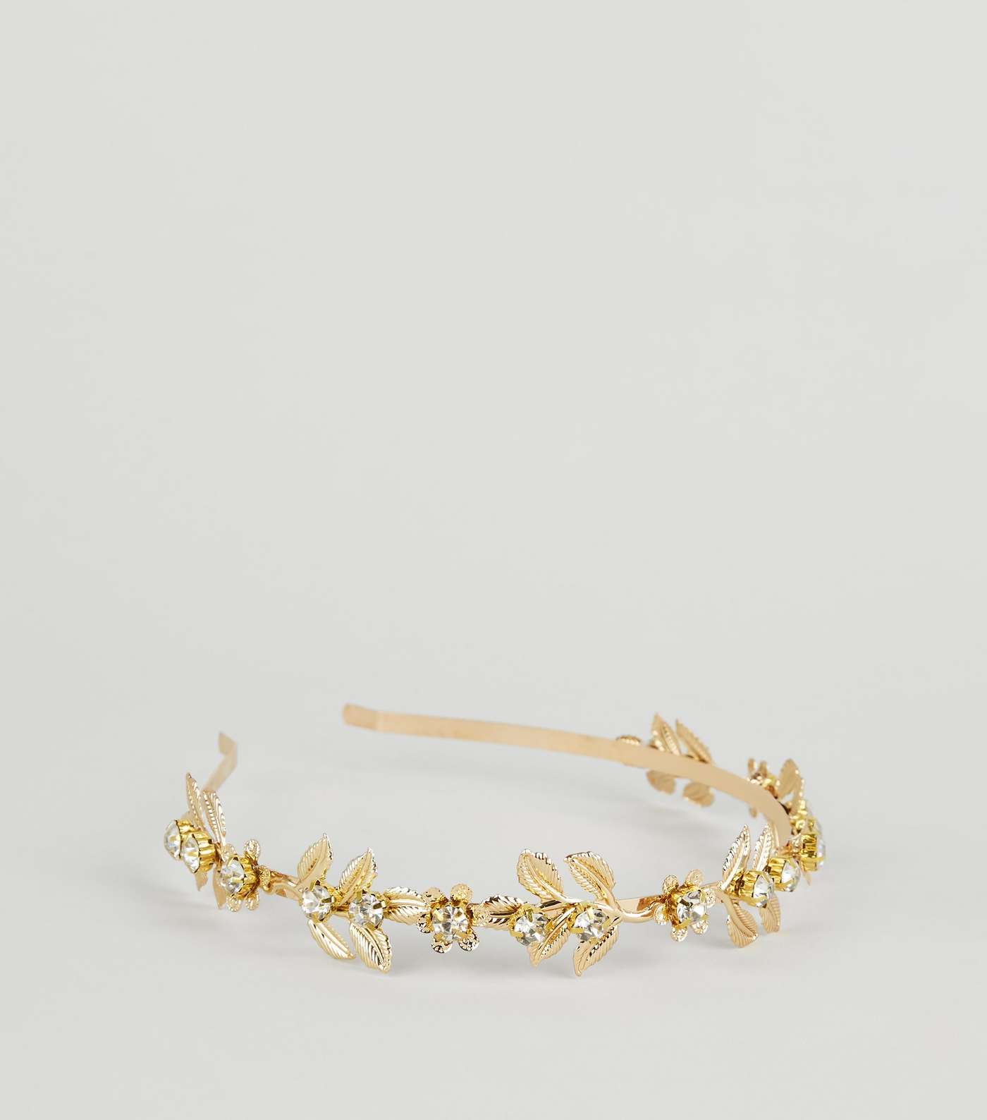 Gold Metal Flower Diamanté Embellished Headband