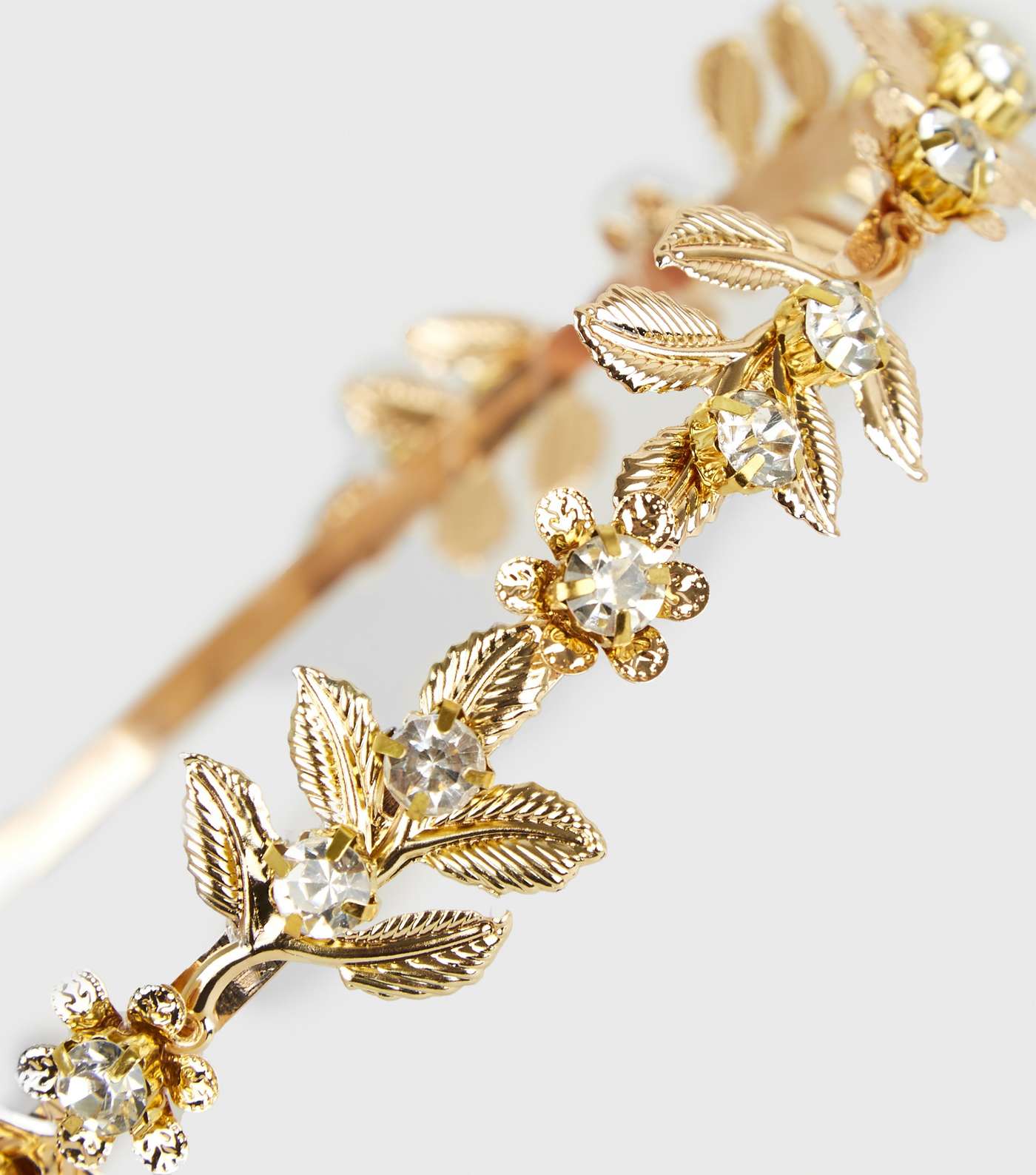 Gold Metal Flower Diamanté Embellished Headband Image 3