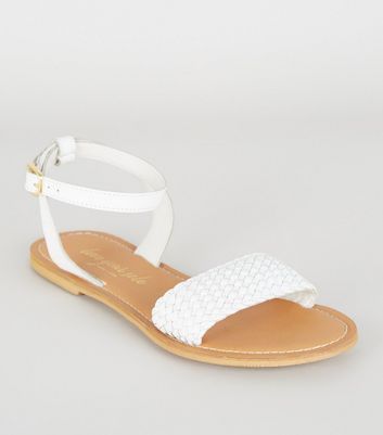 Woven clearance white sandals