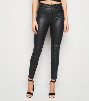 leather look jeans