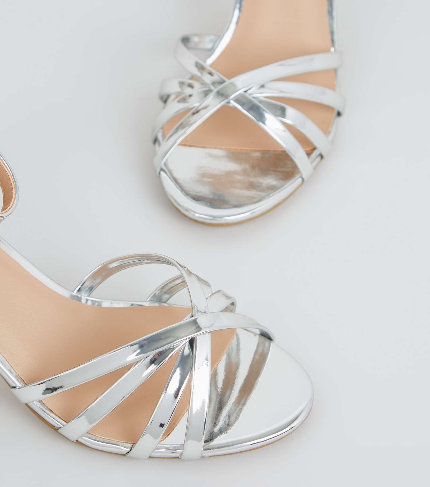 Girls Silver Metallic Strappy Sandals Image 3