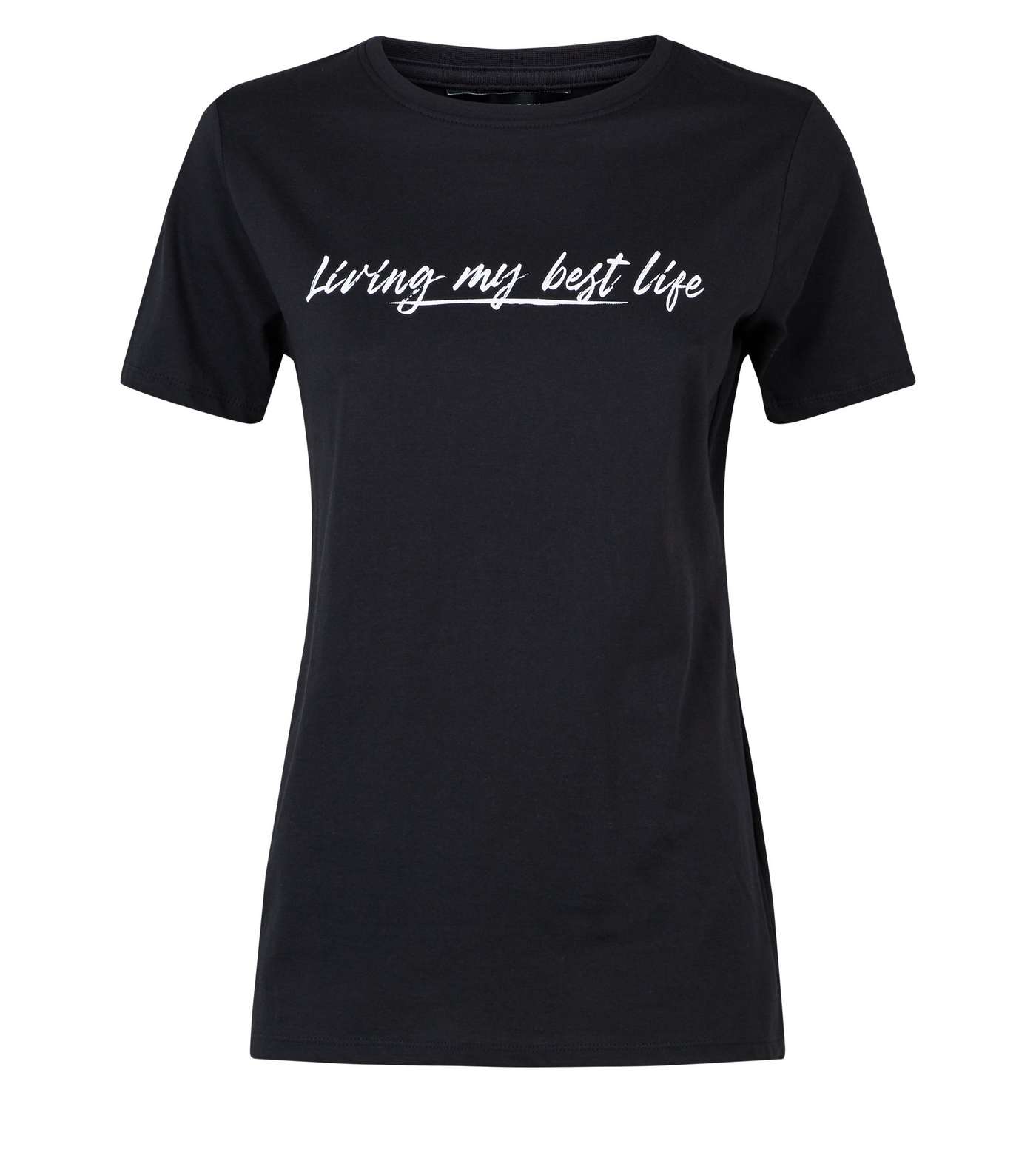 Black Living My Best Life Slogan T-Shirt Image 4