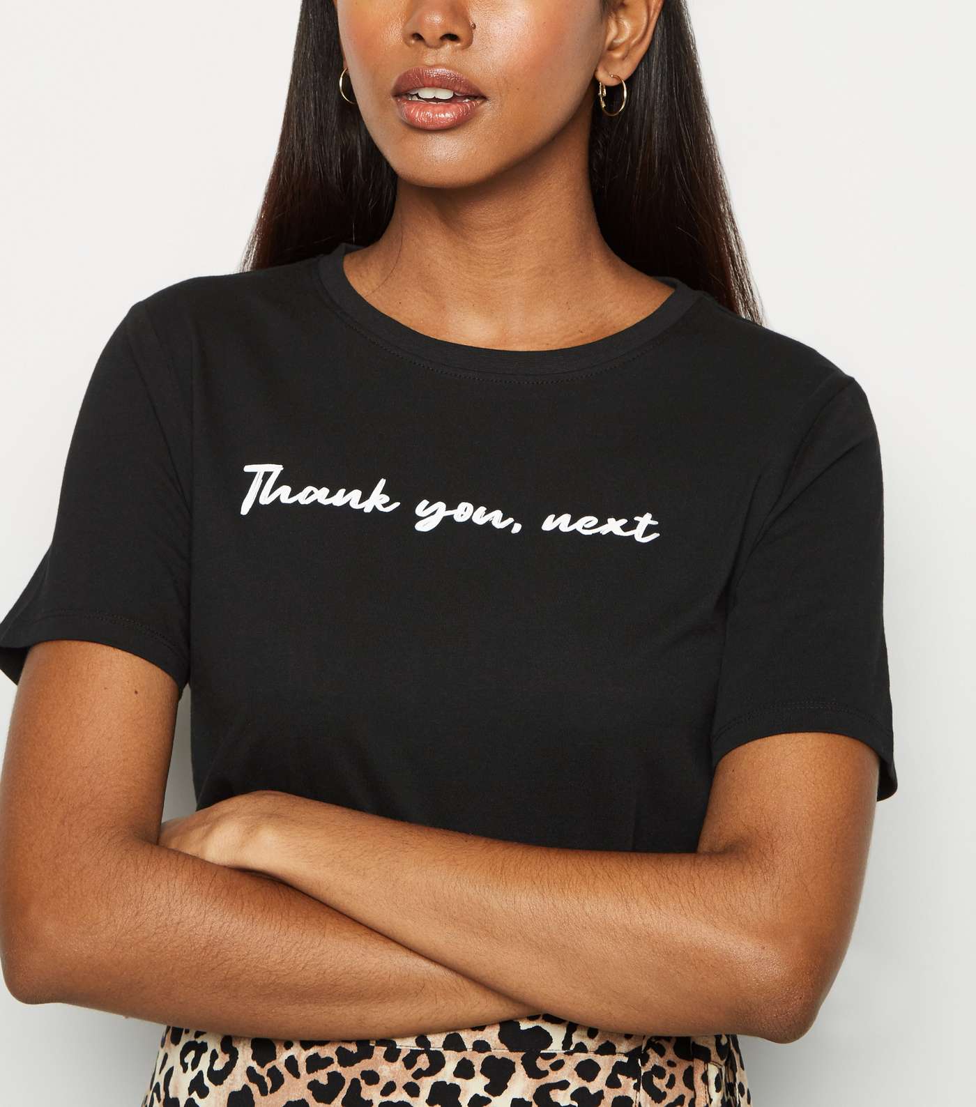 Black Thank You Next Slogan T-Shirt