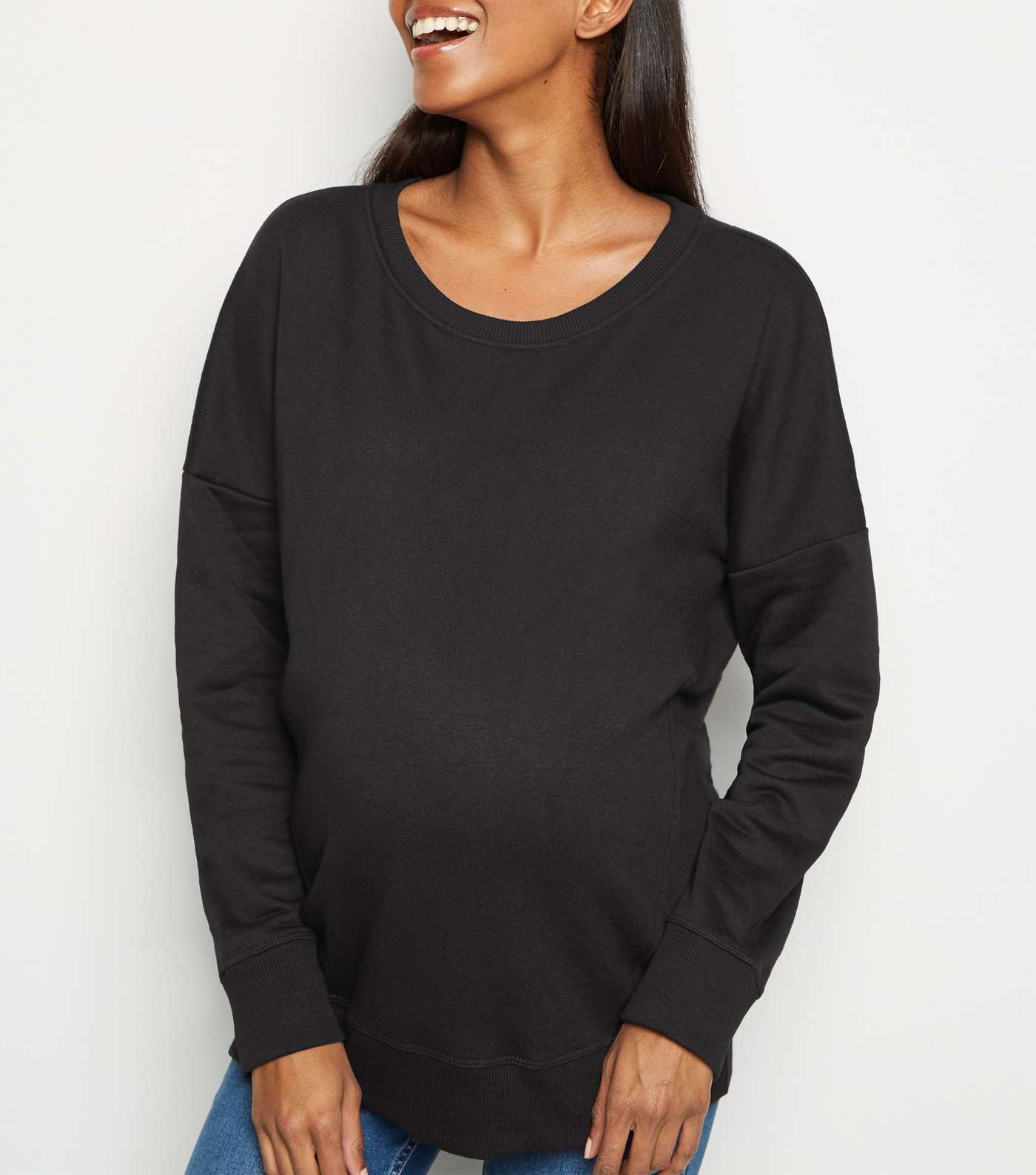 Maternity Black Long Sleeve Sweatshirt