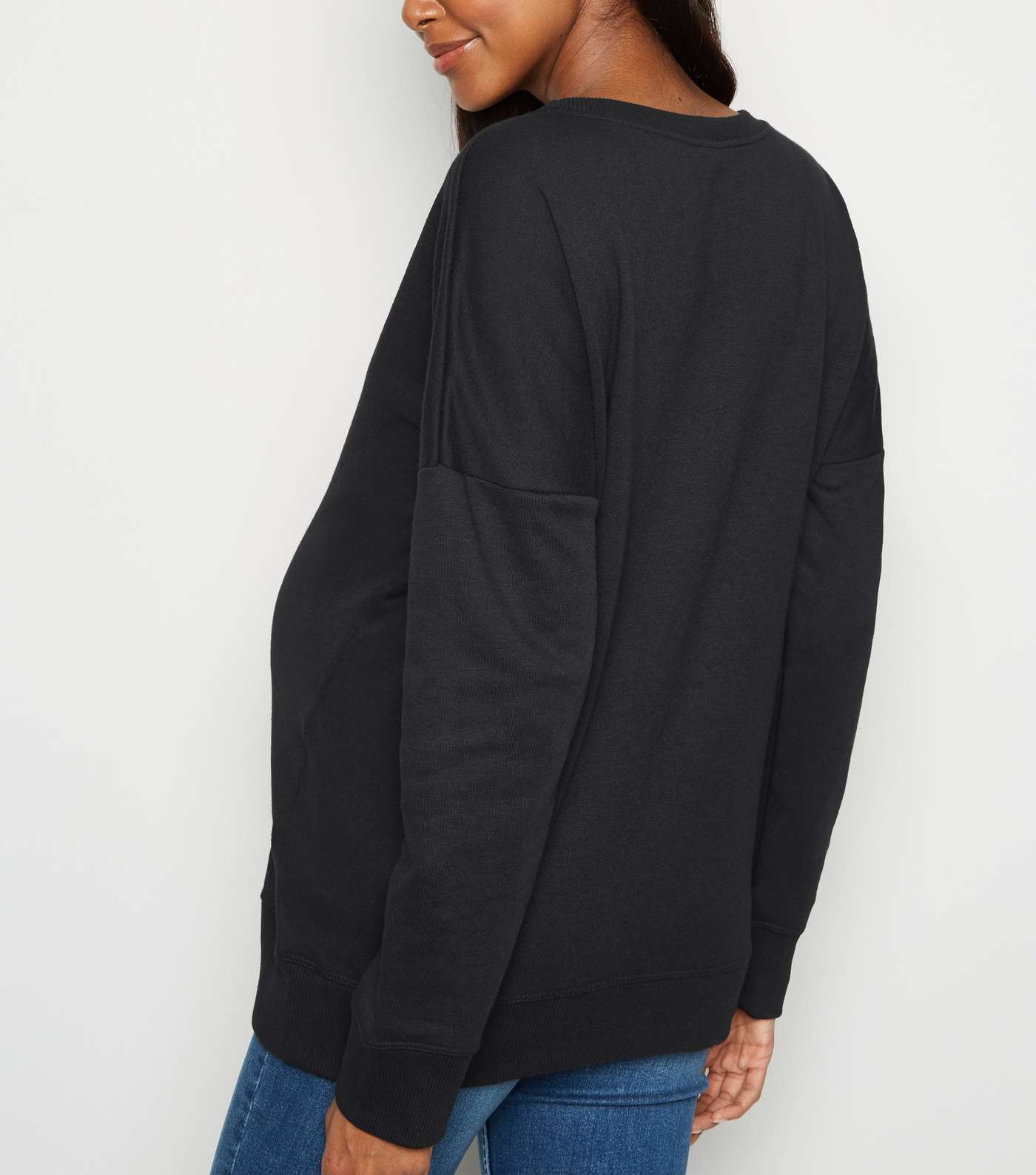 Maternity Black Long Sleeve Sweatshirt Image 3
