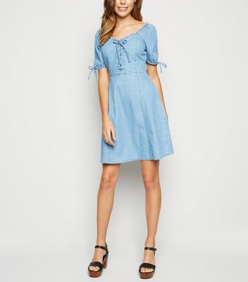 denim milkmaid dress