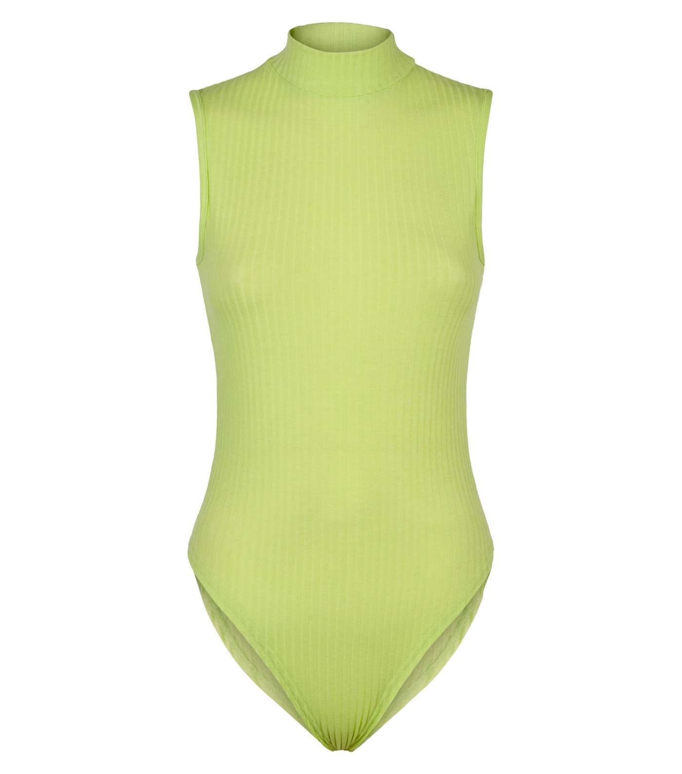 Green Neon Rib Turtleneck Bodysuit Image 4