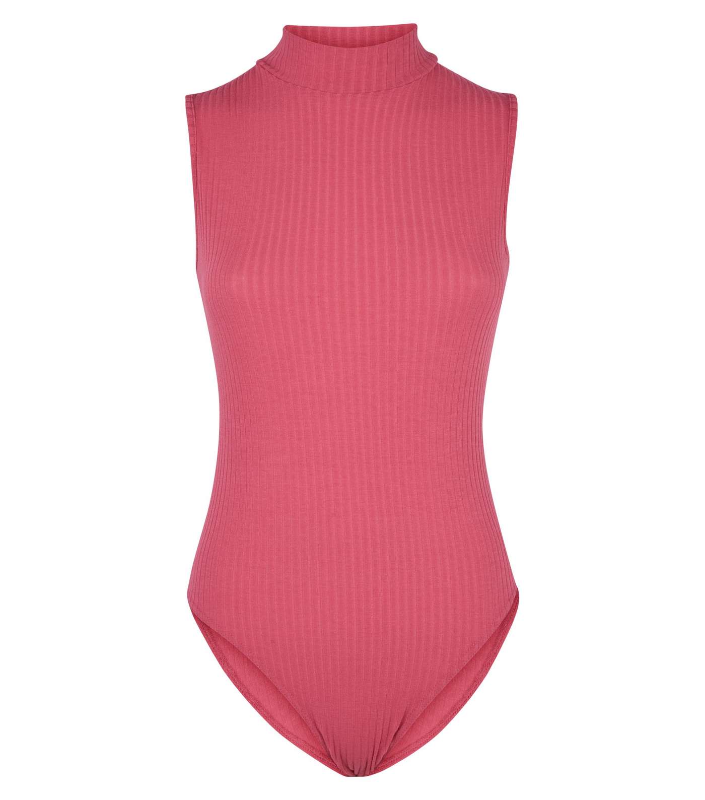 Bright Pink Rib Turtleneck Bodysuit Image 4