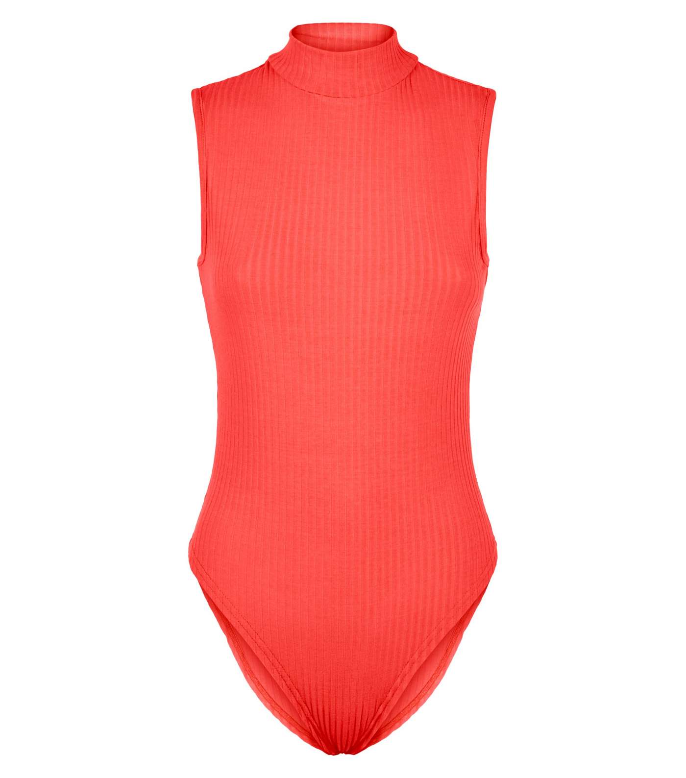 Bright Orange Rib Turtleneck Bodysuit Image 4