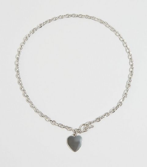 Silver Heart Chain Necklace