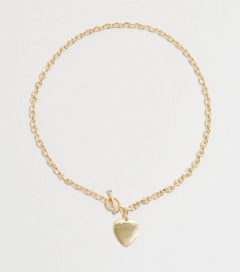 Gold Heart Chain Necklace