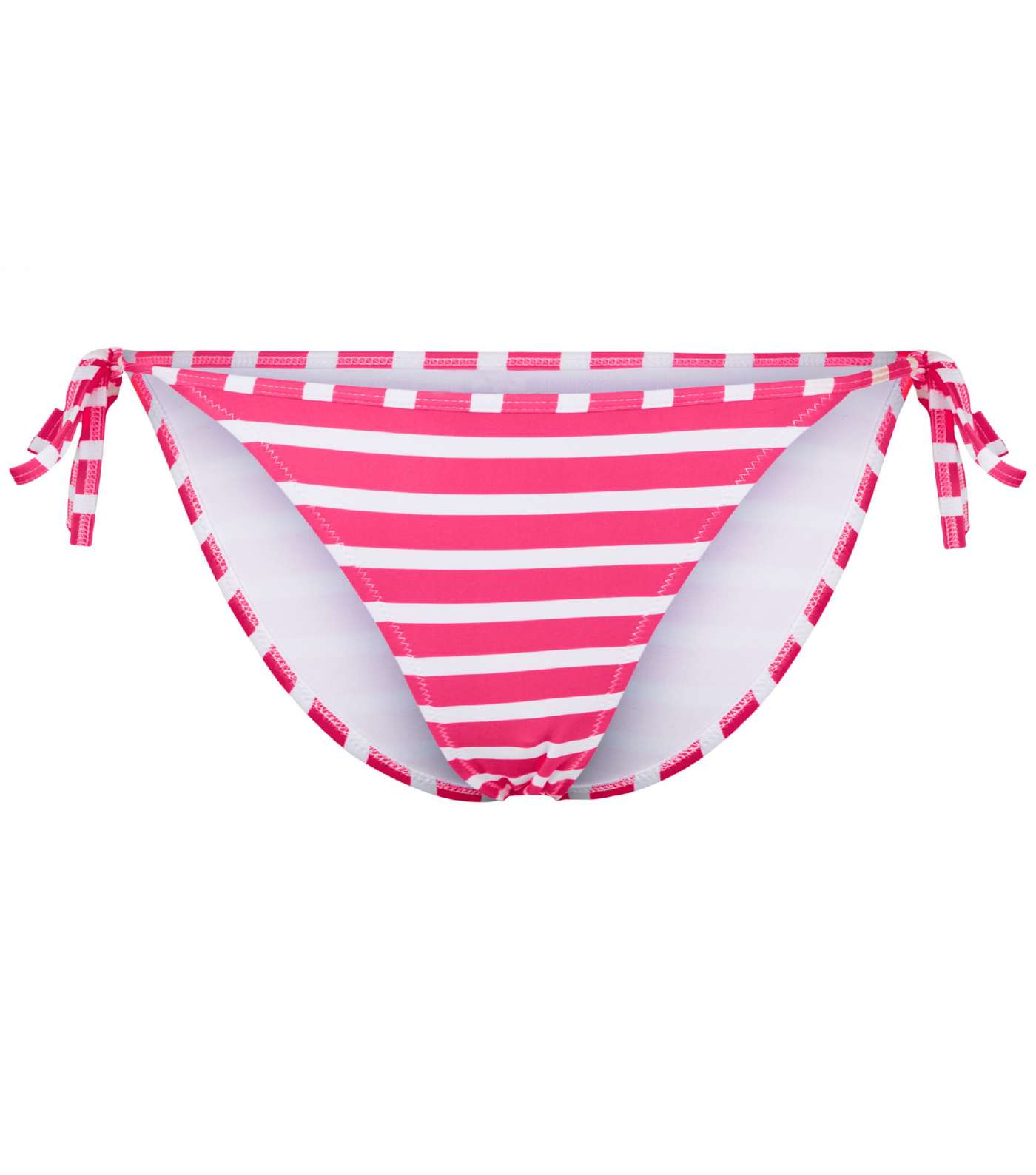 Bright Pink Stripe Tie Side Bikini Bottoms Image 4