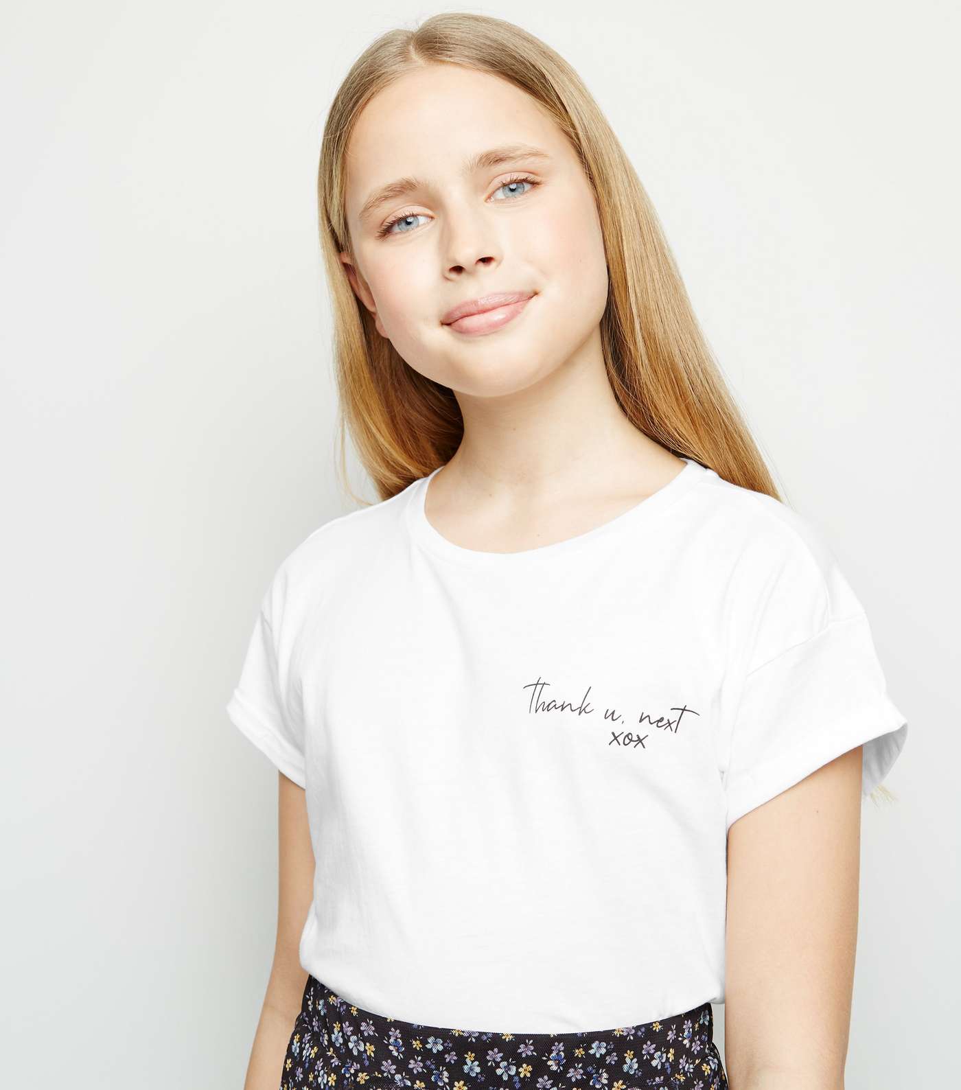 Girls White Thank You Next Slogan T-Shirt
