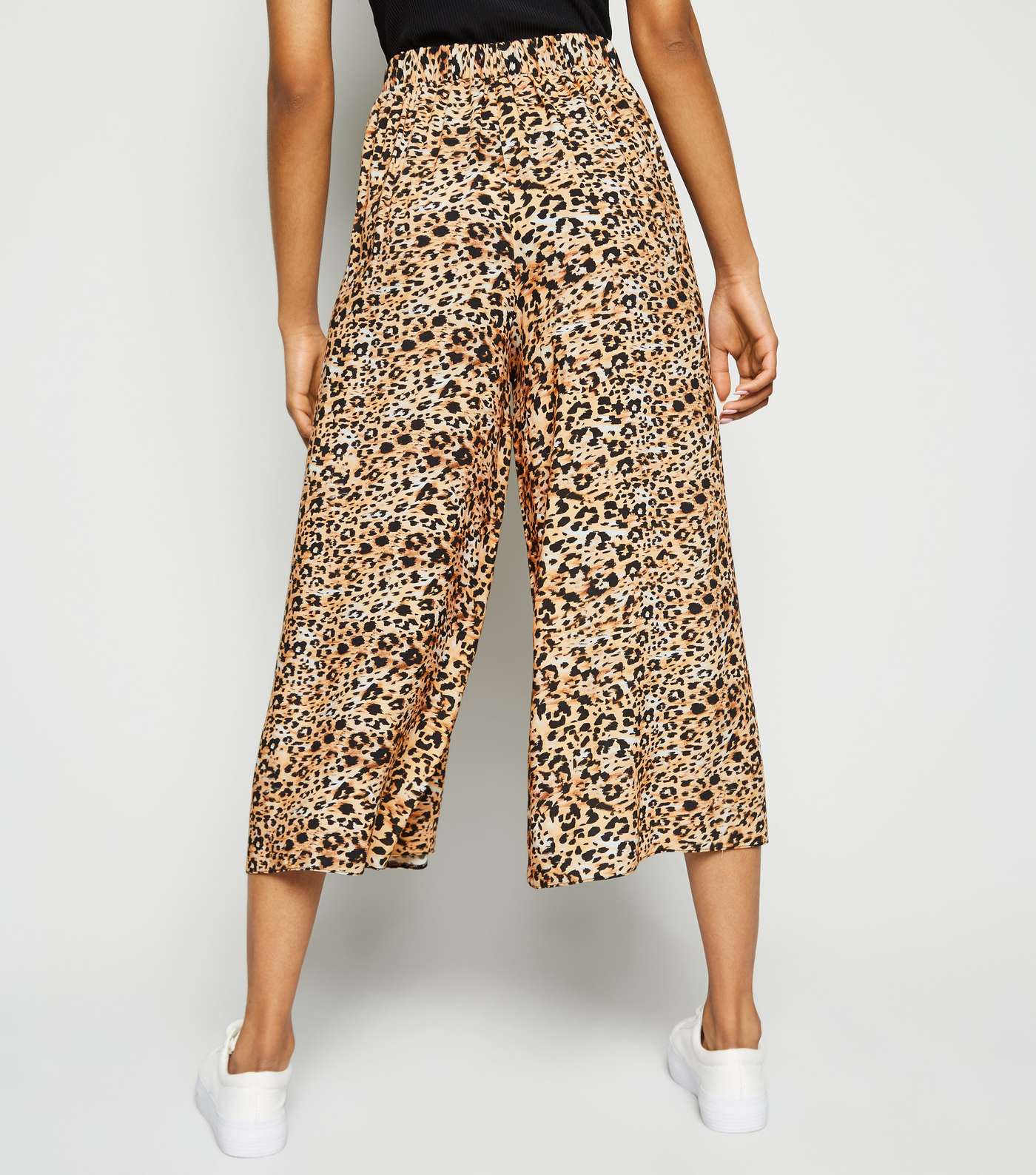 Petite Brown Leopard Print Crop Trousers Image 3
