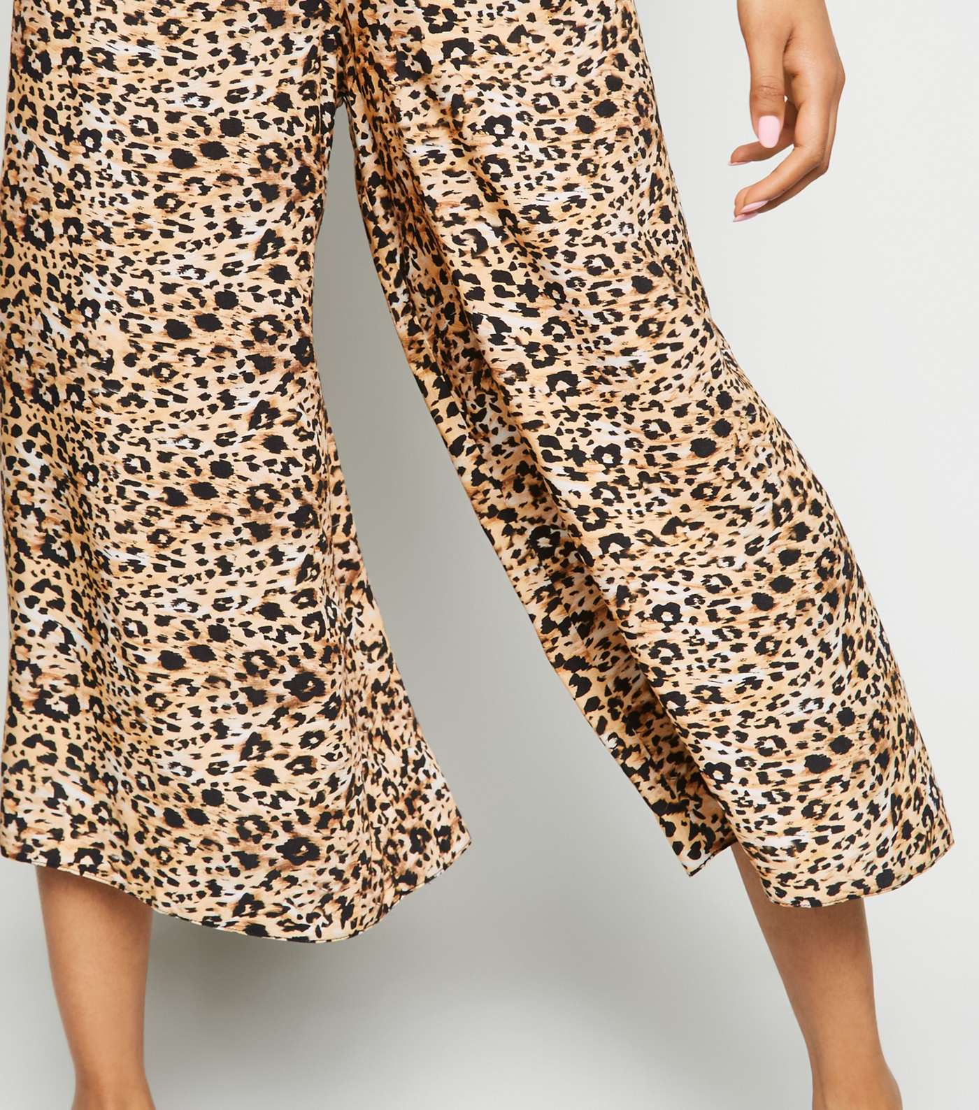 Petite Brown Leopard Print Crop Trousers Image 5