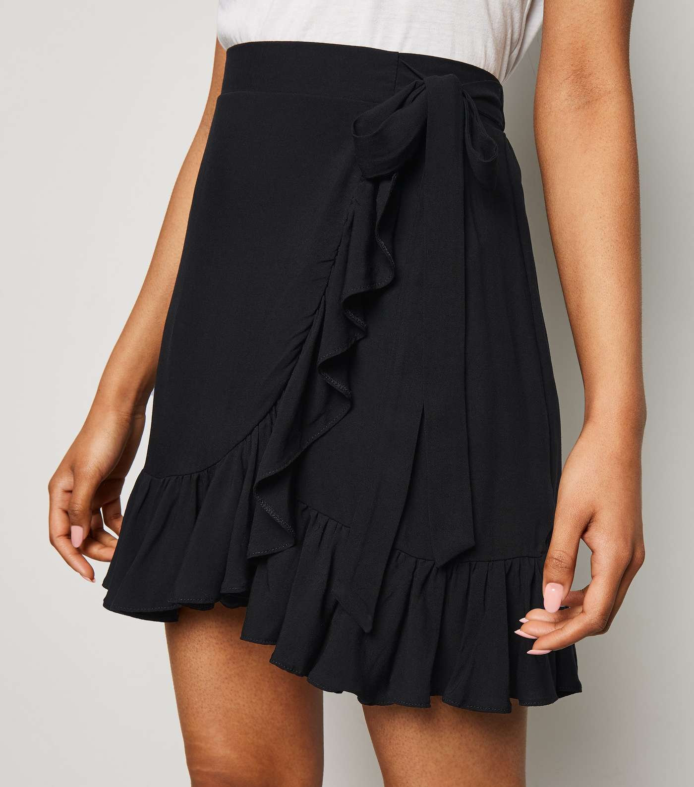 Petite Black Ruffle Mini Skirt Image 5