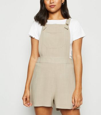 beige linen playsuit