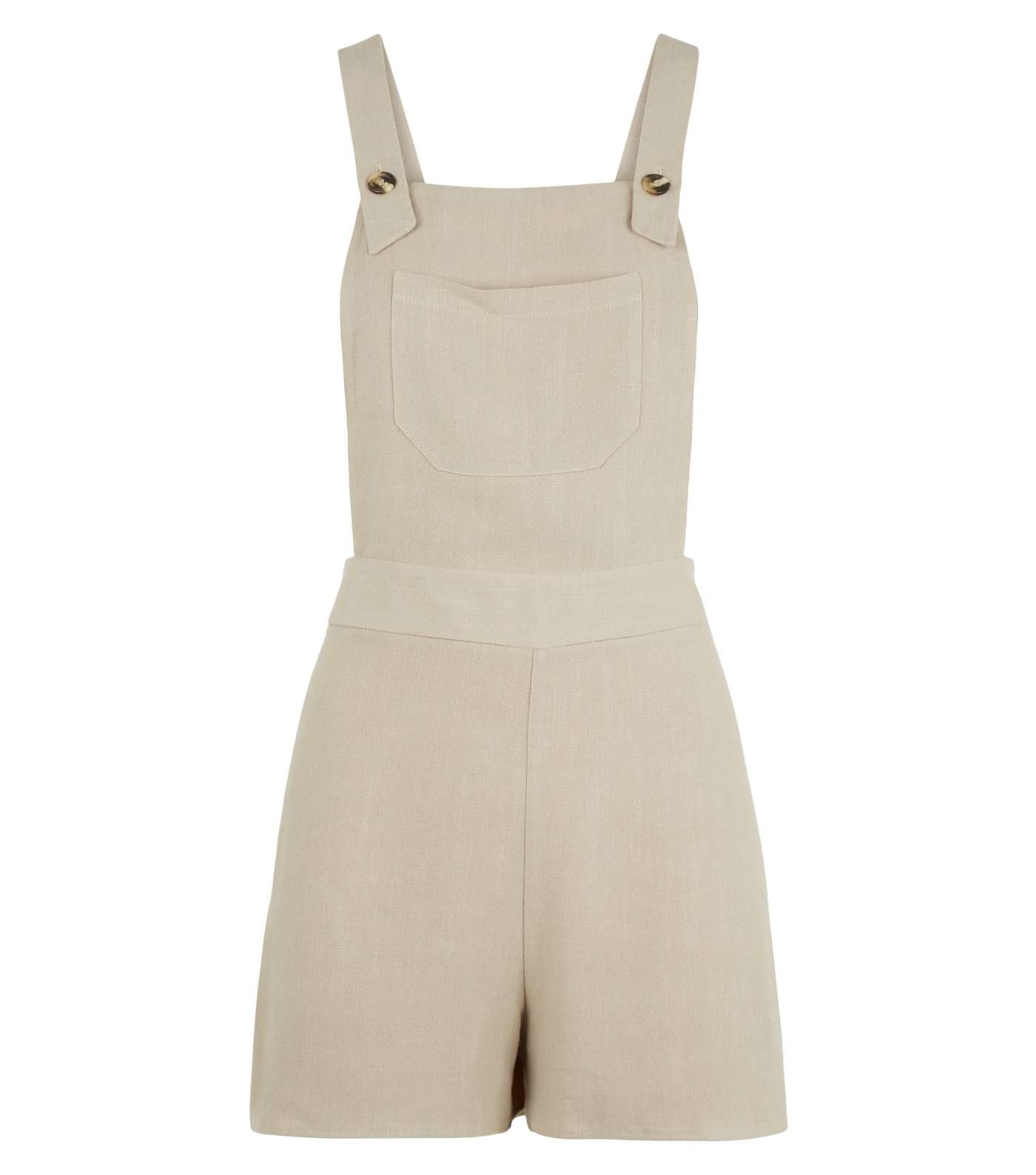 Petite Stone Linen Look Strappy Playsuit Image 4