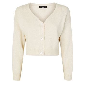 cream cropped cardigan