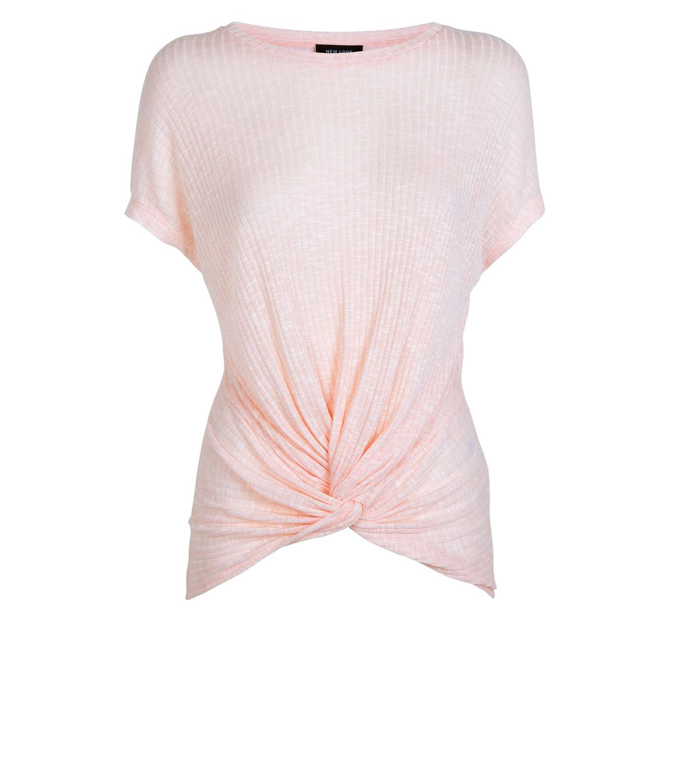 Pale Pink Fine Knit Twist Front Top Image 4