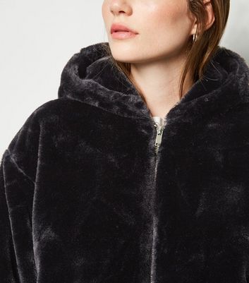 faux fur hooded coat womens