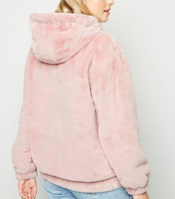 pink fluffy bomber jacket
