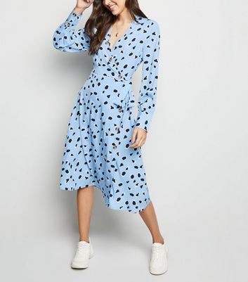 new look spot midi dress