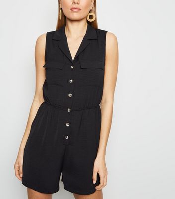 black utility playsuit