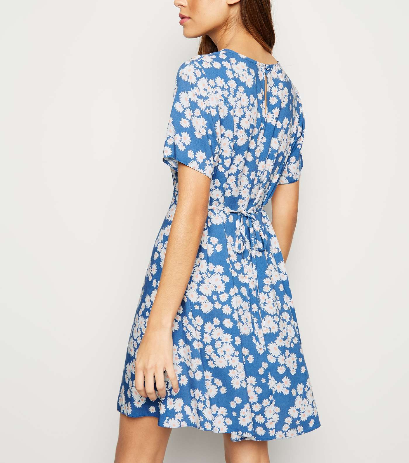 Blue Daisy Print Smock Dress Image 3