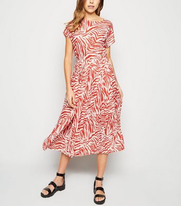 new look zebra midi dress