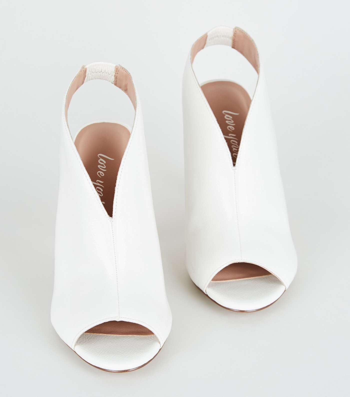 White Crinkle Patent Slingback Heels Image 3