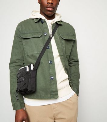 Image of Black Drawstring Front Shoulder Bag New Look