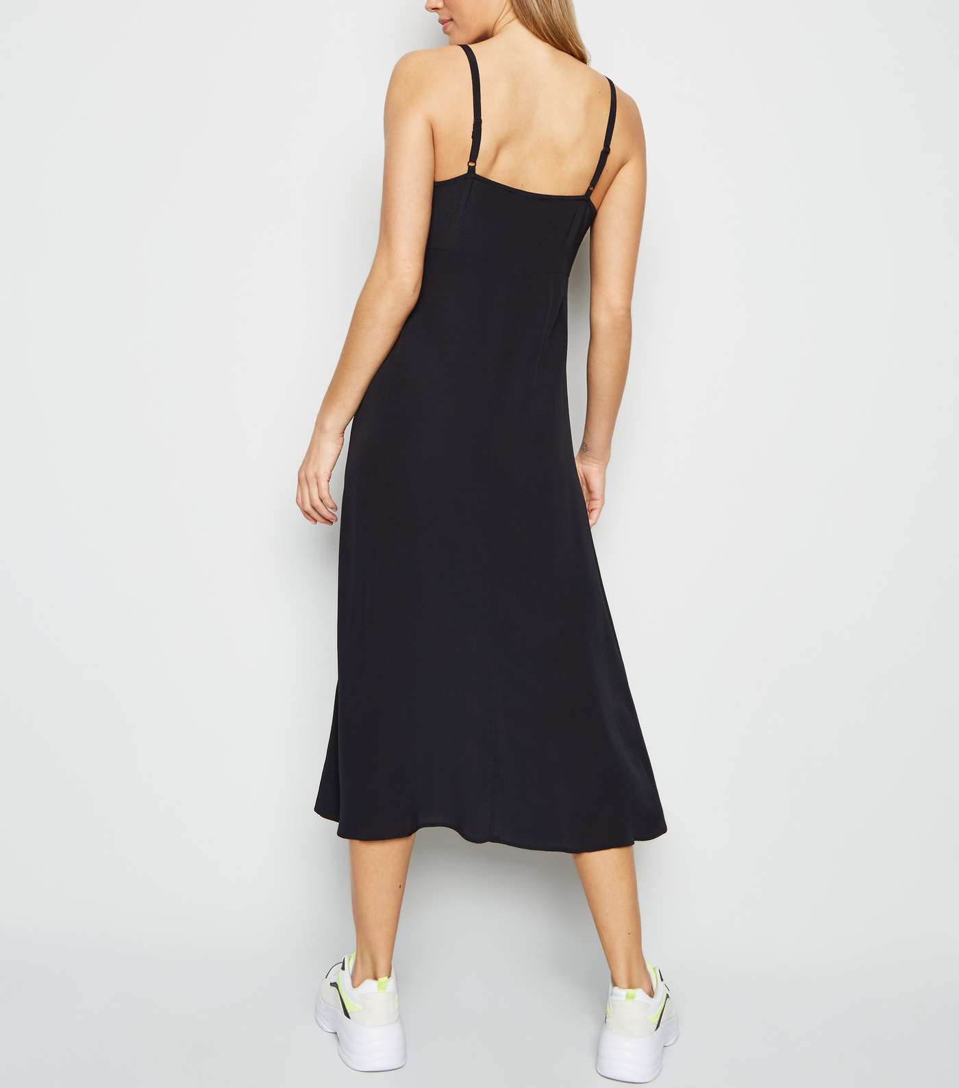 Black Strappy Midi Dress Image 3