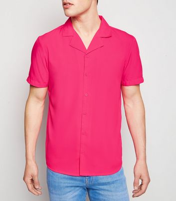 hot pink short sleeve shirt