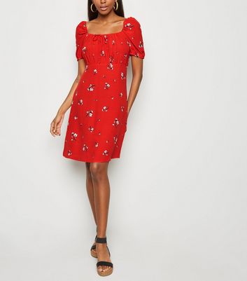 red ditsy dress uk