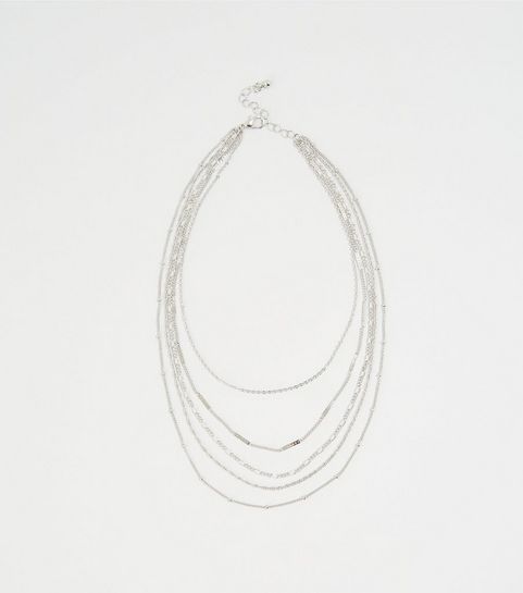 Silver Layered Chain Necklace
