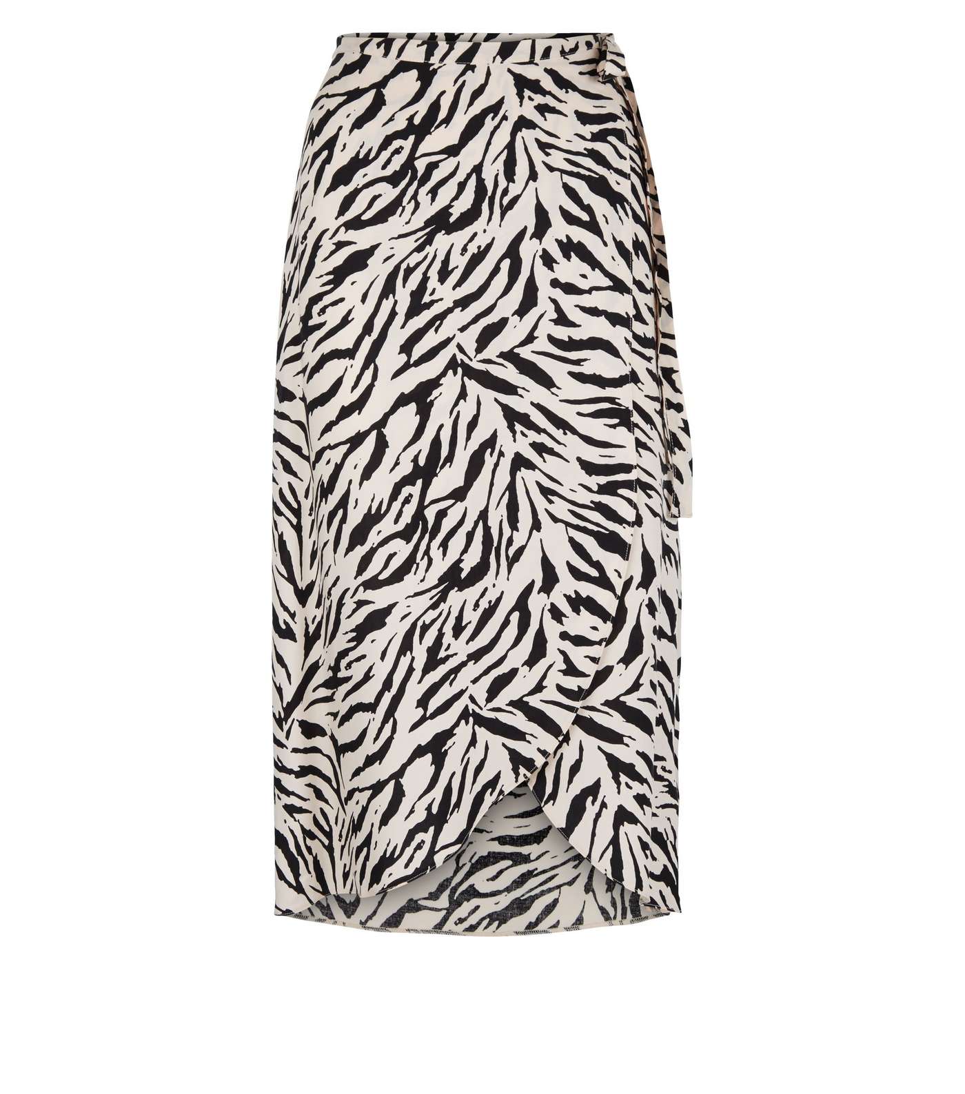 Brown Tiger Print Wrap Midi Skirt Image 4