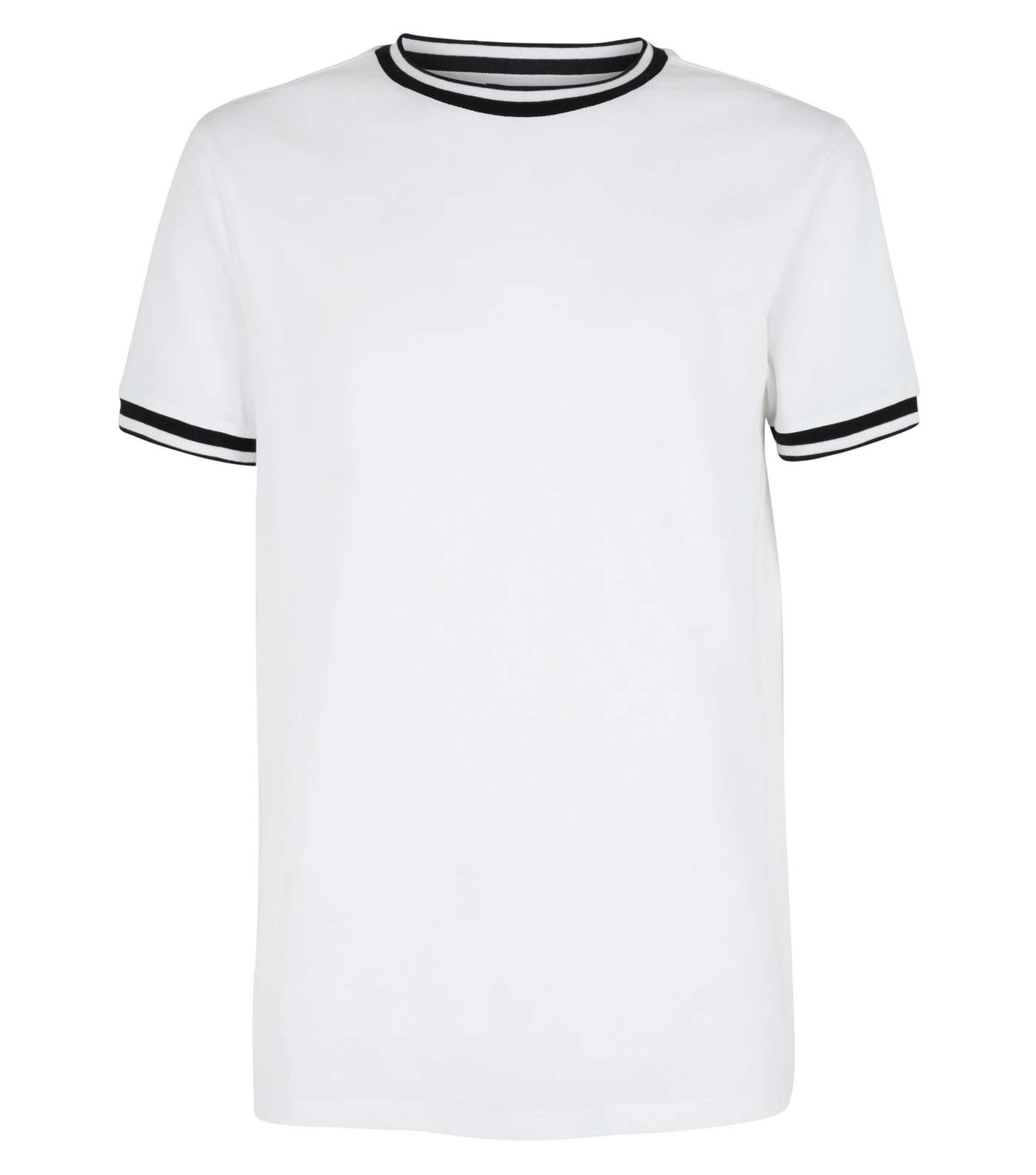 White Tipped Pique T-Shirt Image 4