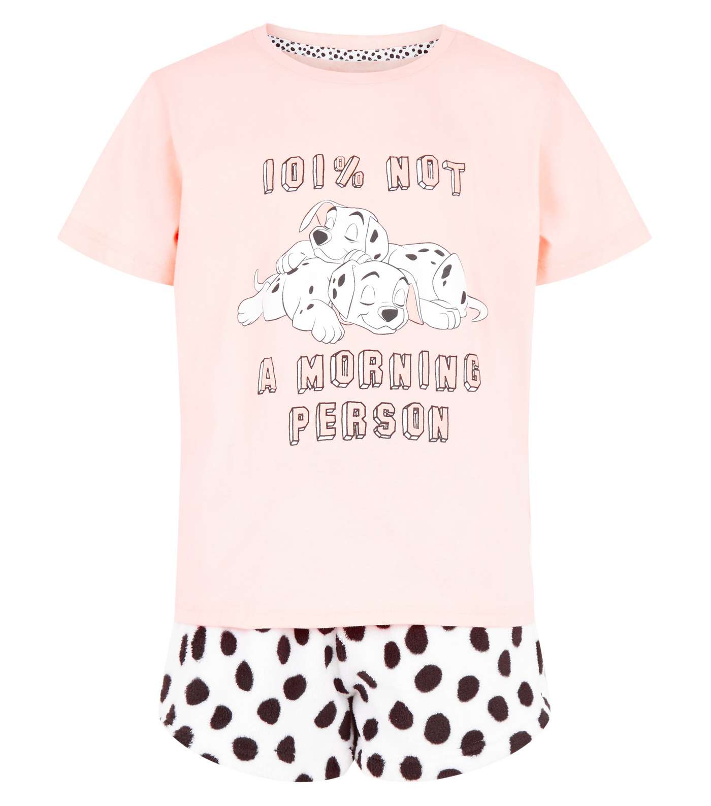 Girls Pink Disney Dalmatian Slogan Pyjama Set Image 4