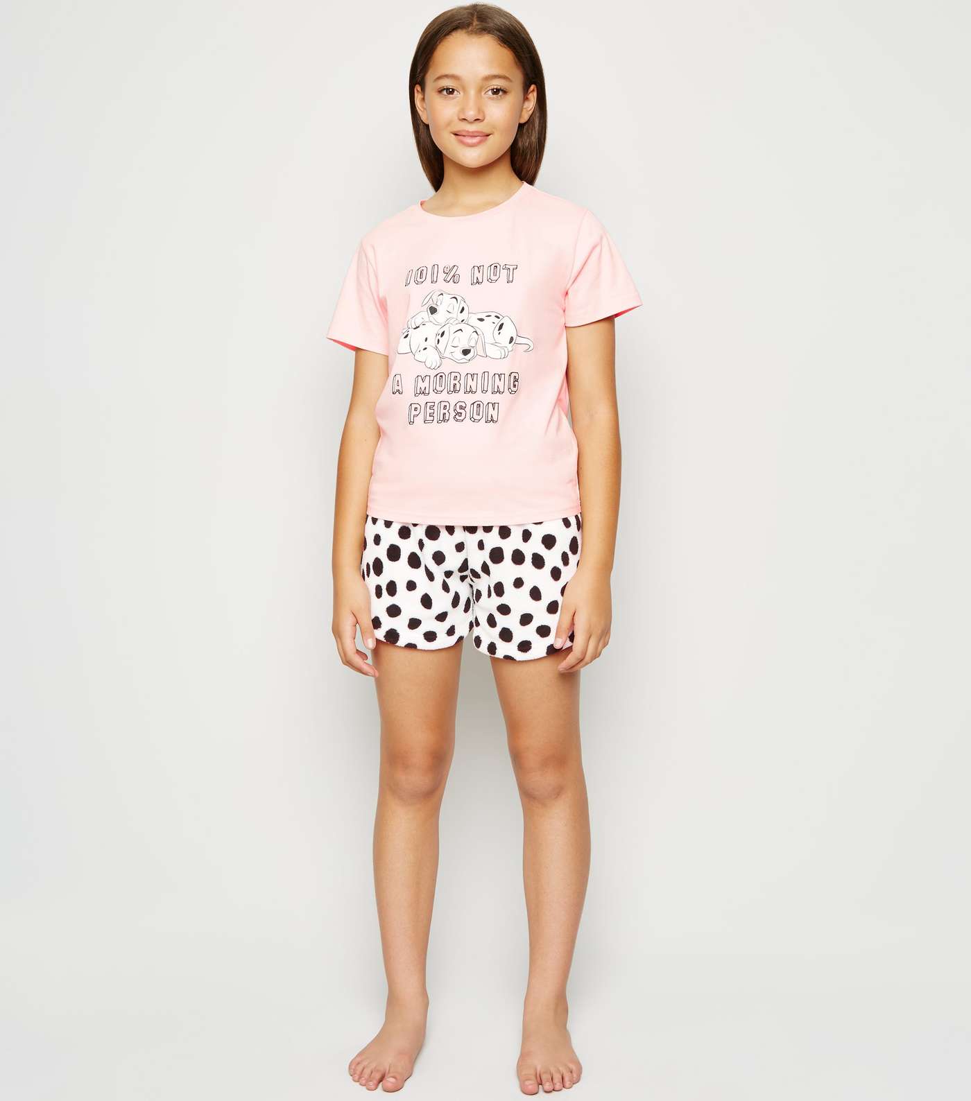 Girls Pink Disney Dalmatian Slogan Pyjama Set Image 2