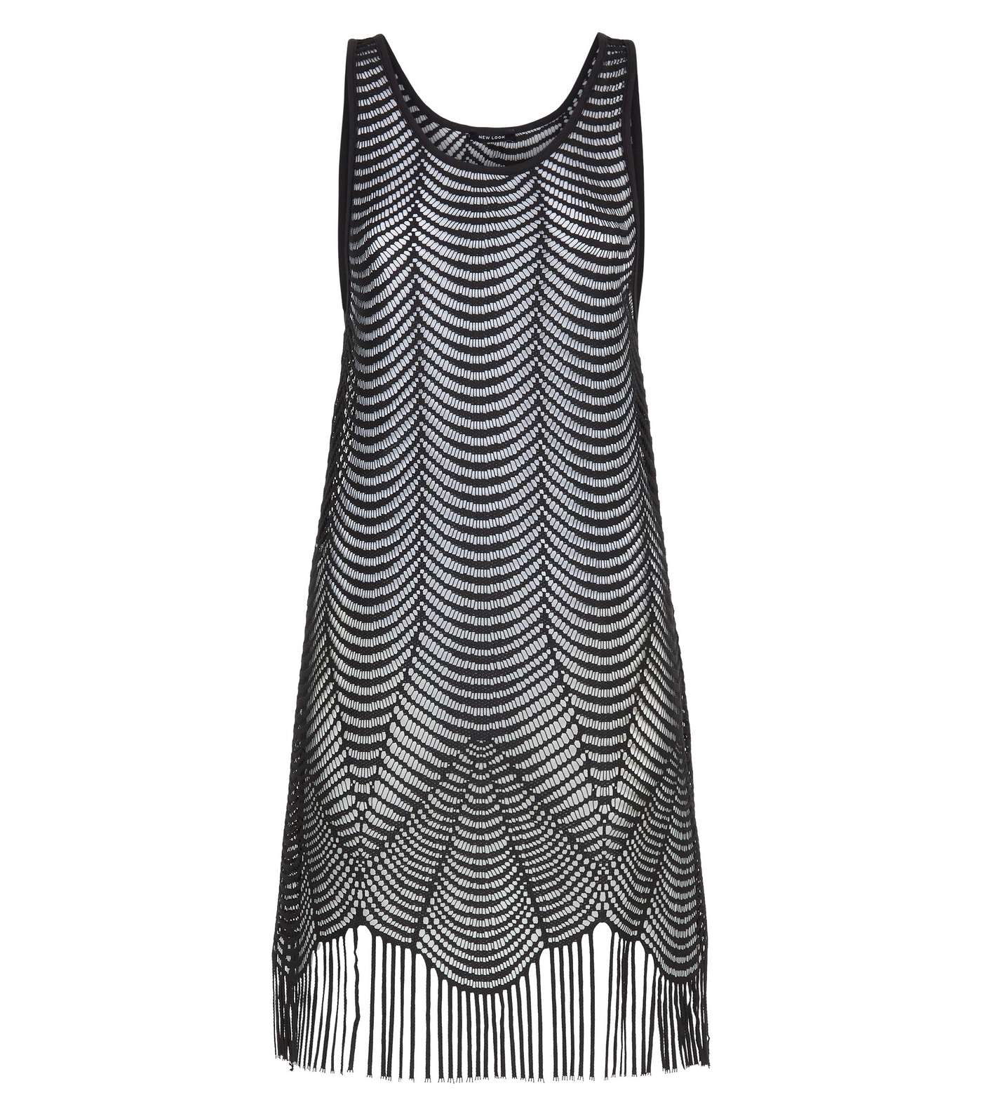 Black Crochet Beach Dress Image 4