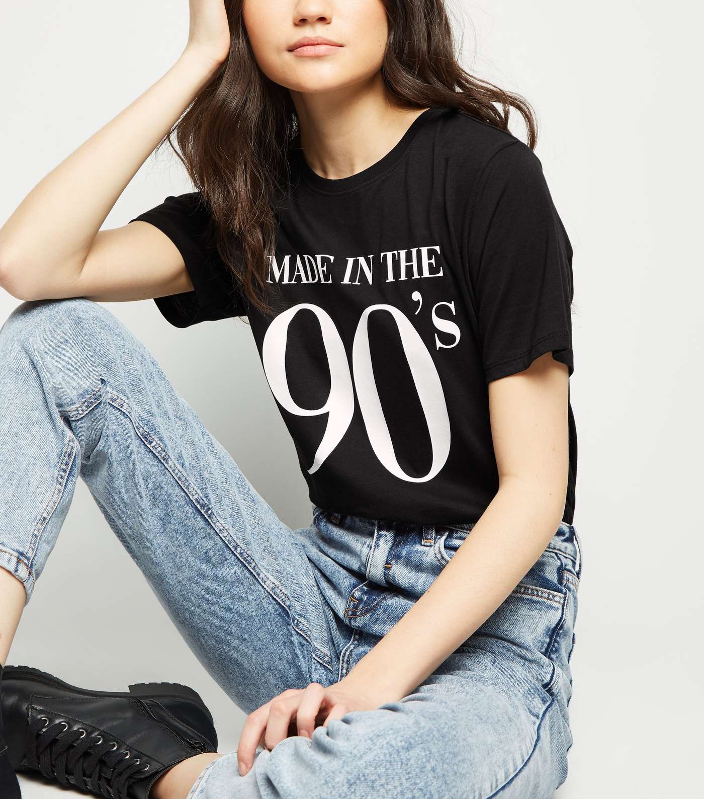 Black Made In The 90's Slogan T-Shirt Image 5