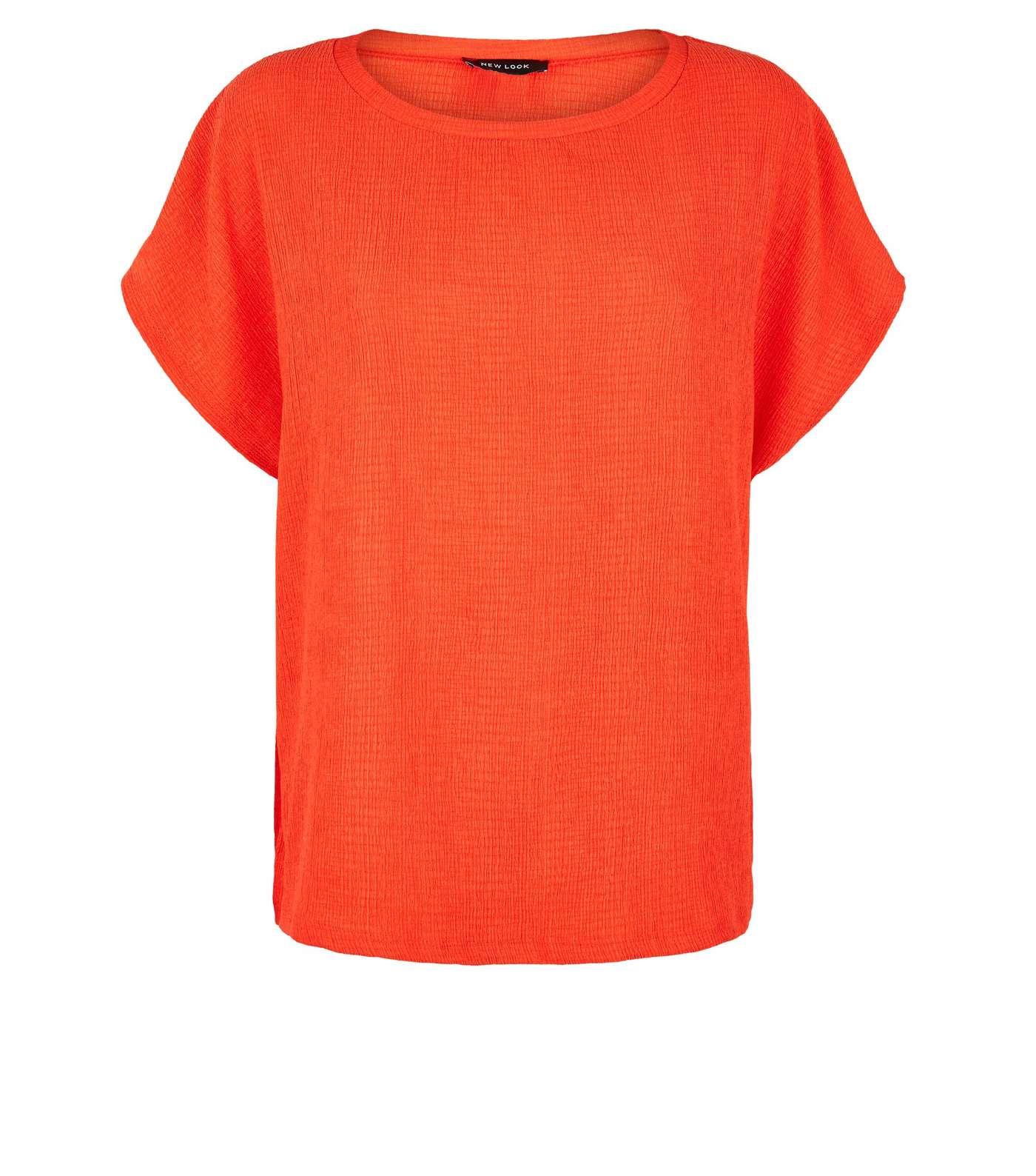 Bright Orange Textured Boxy T-Shirt Image 4