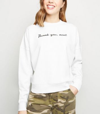 next white sweatshirt