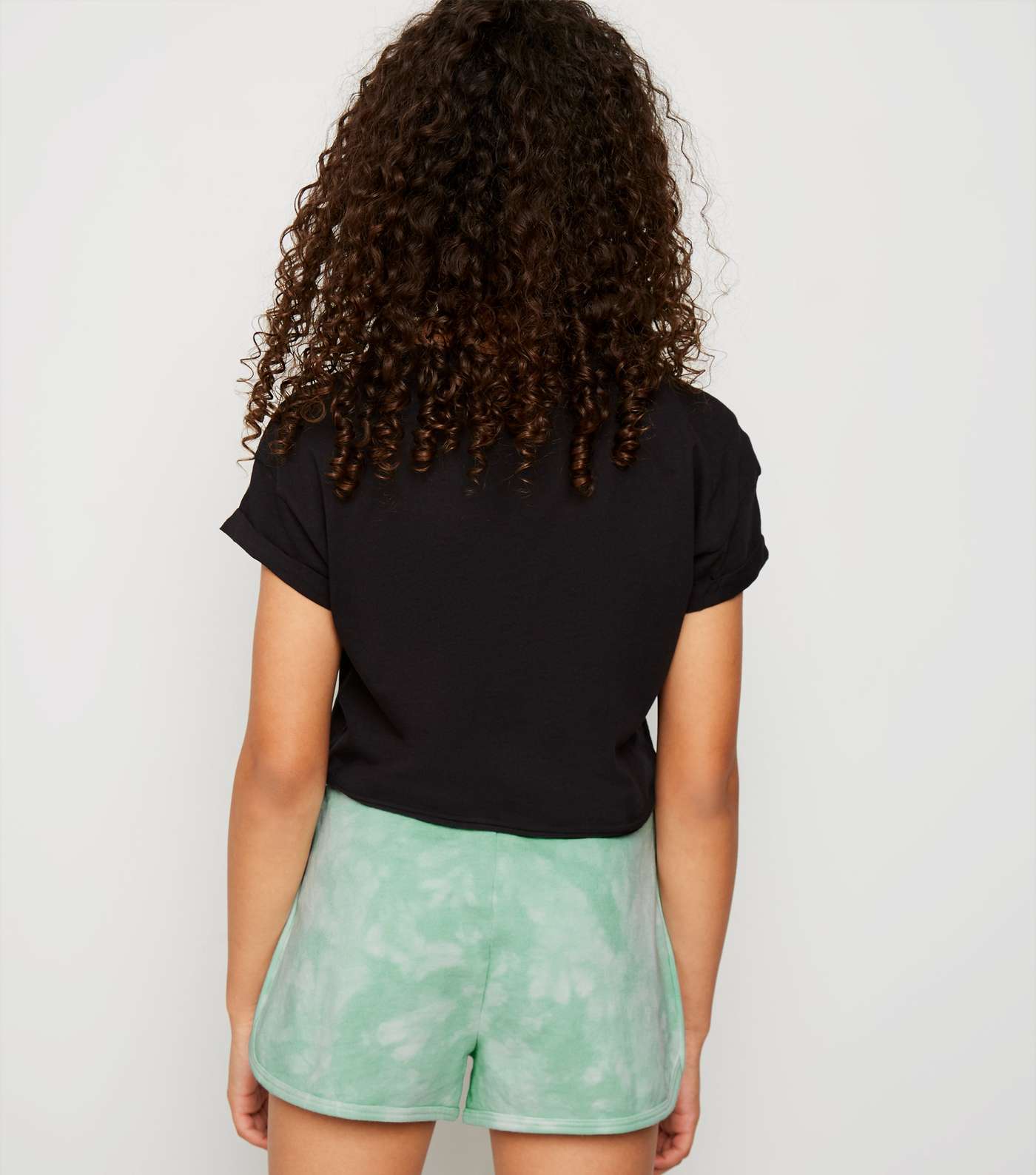 Girls Mint Green Tie Dye San Diego Slogan Shorts Image 5