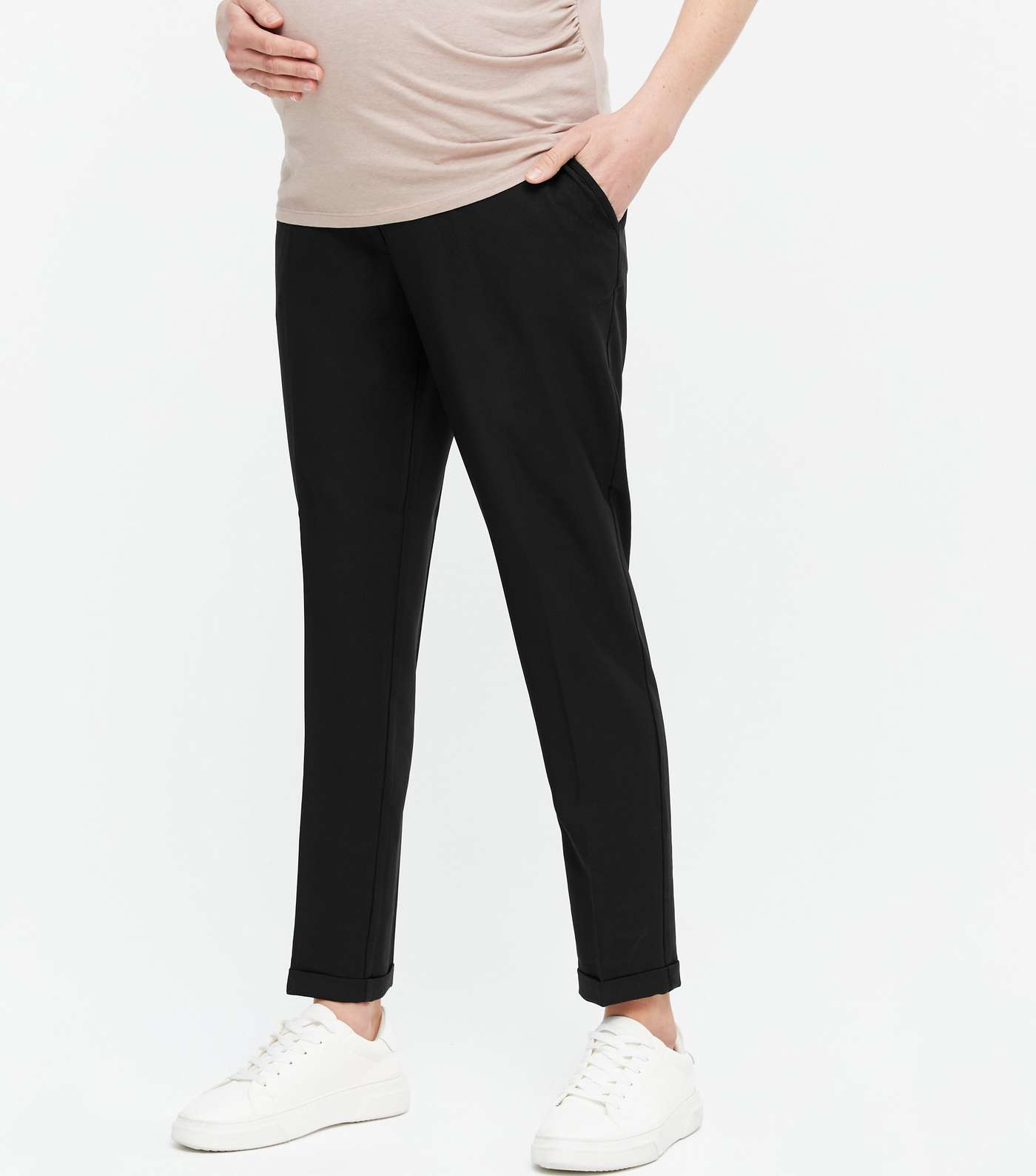 Maternity Black Over Bump Slim Stretch Trousers Image 2